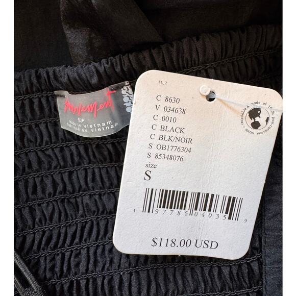 FREE PEOPLE X FP Movement Women's Black Down To Earth Onsie Size S - Picture 7 of 9